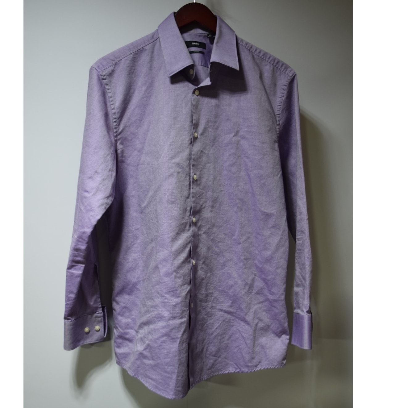 Hugo Boss Purple Dress Shirt 16 32/33 (Slim Fit)